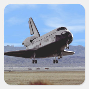 Adesivo Quadrado NASA Space Shuttle Atlantis pousa na Edwards AFB