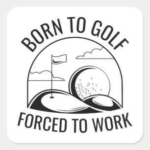 Adesivo Quadrado Nascer A Golfe Forçado A Trabalhar