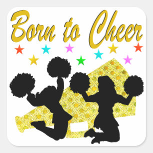 Adesivo Quadrado NASCER Dourado PARA O CHEERLEADER MEGAPHONE CHEER