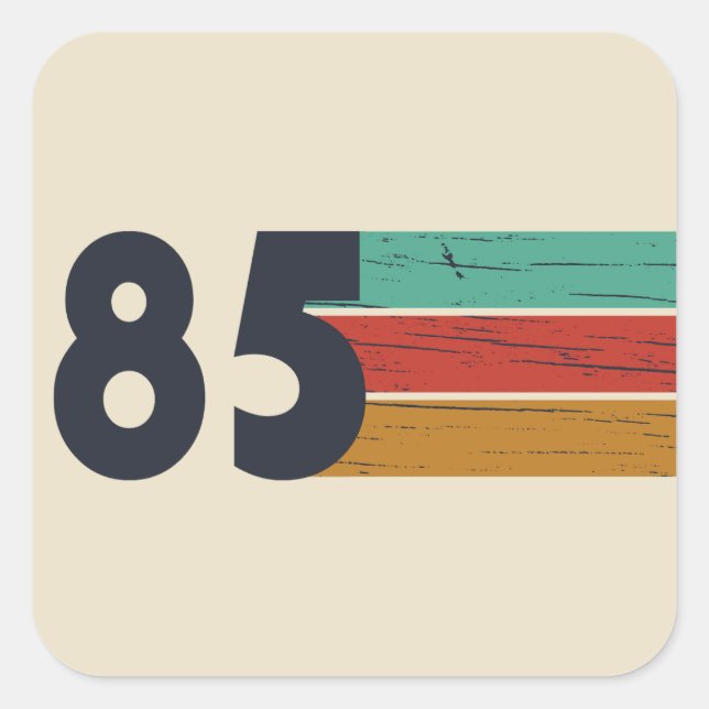 Adesivo Quadrado Nascer em 1985 presente de aniversário de 40 anos  (Frente)