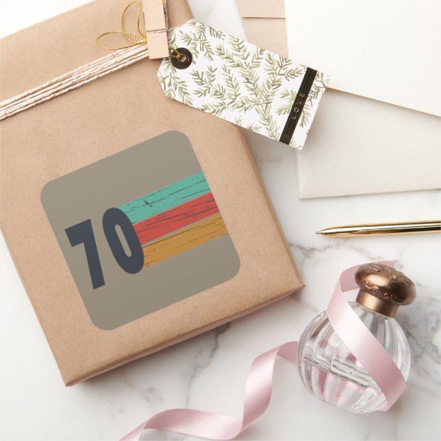 Adesivo Quadrado Nascer em presente de aniversário de 1970 (Presentear)