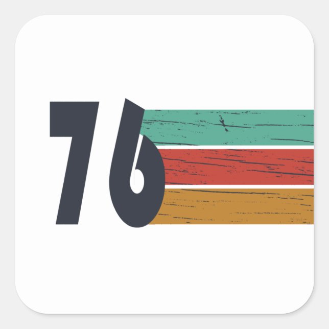 Adesivo Quadrado Nascer em presente de aniversário de 1976 (Frente)