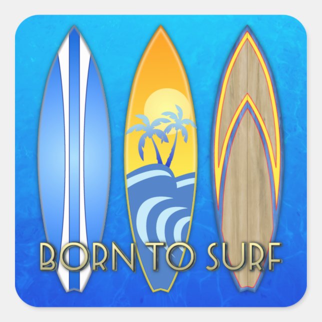 Adesivo Quadrado Nascer Para Surf (Frente)