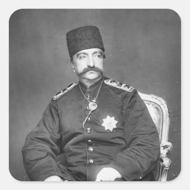 Adesivo Quadrado Naser al-Din Shah Qajar da Pérsia (Frente)