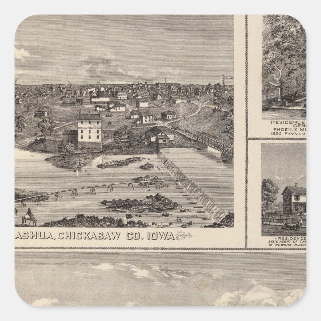 Adesivo Quadrado Nashua fazenda e residência (Frente)