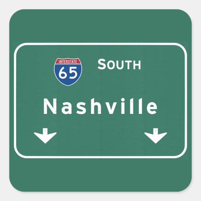 Adesivo Quadrado Nashville Tennessee tn Interstate Highway Freeway (Frente)
