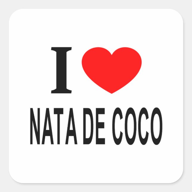 ADESIVO QUADRADO ❤️ NATA DE COCO EU AMO NATA DE COCO I HEART NATA (Frente)