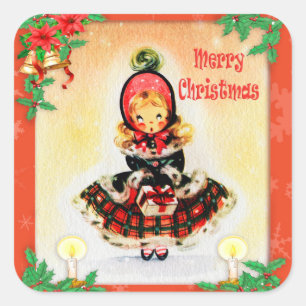 Adesivo Quadrado Natais vintages