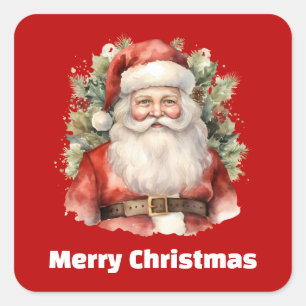 Adesivo Quadrado Natais vintages que Santa Claus sorri