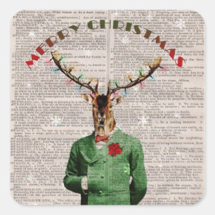 Adesivo Quadrado Natais vintages Rebeldes Vinhetas de Natal