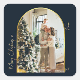 Adesivo Quadrado Natal 1 - Família Photo Arch Feliz Natal