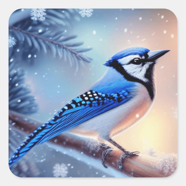 Adesivo Quadrado Natal Bluejay (Frente)