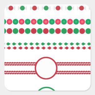 Adesivo Quadrado Natal borda imagens feriadas