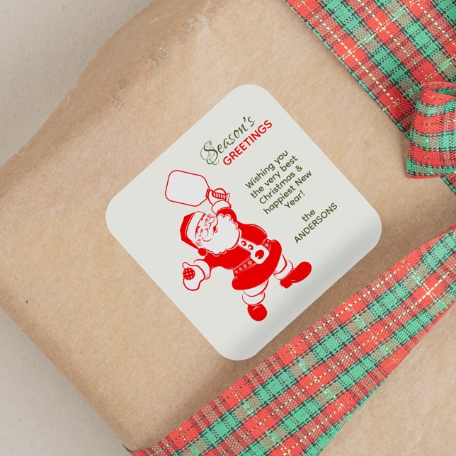 Adesivo Quadrado Natal branco dos Papais noeis clássicos de seleção (Criador carregado)