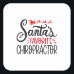 Adesivo Quadrado Natal Chiropractor Santas Favorito<br><div class="desc">Chiropractor de Natal,  Medicina Chiroprática,  Santas Favoritas,  feriado de Natal,  Natal,  Natal Chiropractor,  Natal,  Trabalhador Social,  Férias,  design de natal</div>