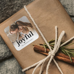 Adesivo Quadrado Natal da família de fotos moderna