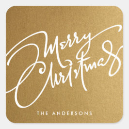 ADESIVO QUADRADO NATAL DE MERCADORIAS COM LETRA MÃO | PILHA DE FERI