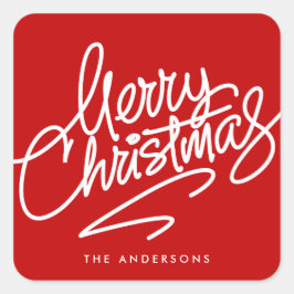 ADESIVO QUADRADO NATAL DE MERCADORIAS COM LETRA MÃO | PILHA DE FERI