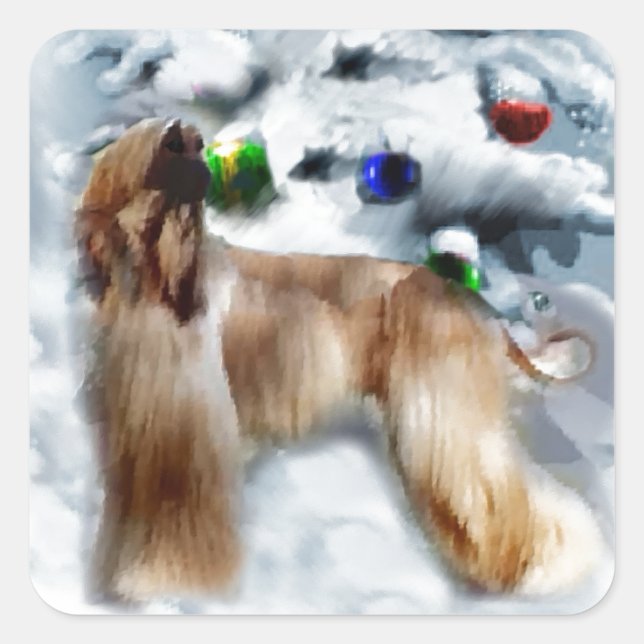 Adesivo Quadrado Natal do Caça Afegão (Frente)