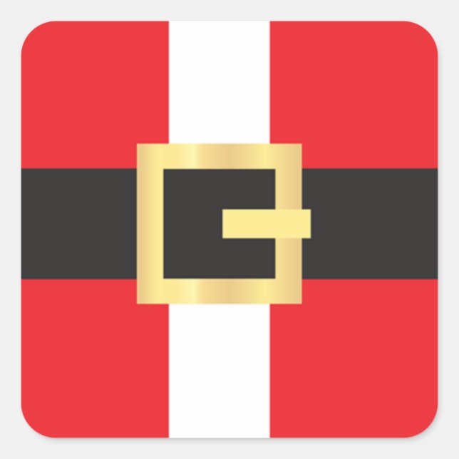 Adesivo Quadrado Natal do Cinturão de papais noeis (Frente)