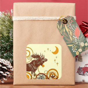 Adesivo Quadrado Natal dos alces