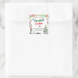 Adesivo Quadrado Natal em Aquarela Da Cozinha