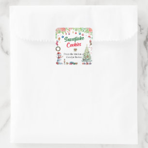 Adesivo Quadrado Natal em Aquarela Da Cozinha