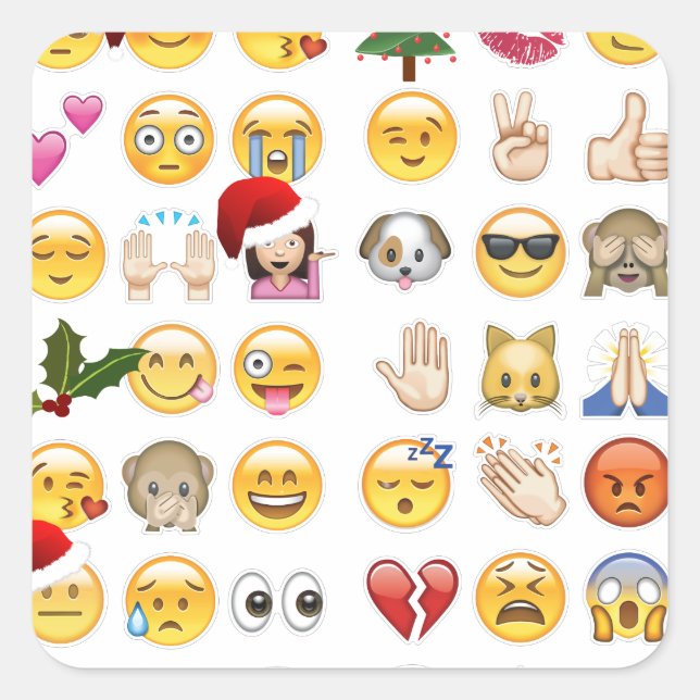 Adesivo Quadrado natal emojis (Frente)