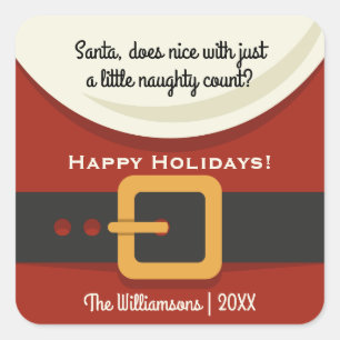 Adesivo Quadrado Natal engraçado Papai Noel impertinente &