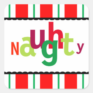 Adesivo Quadrado Natal Engraçado Típica Moderna Colorida Colorida