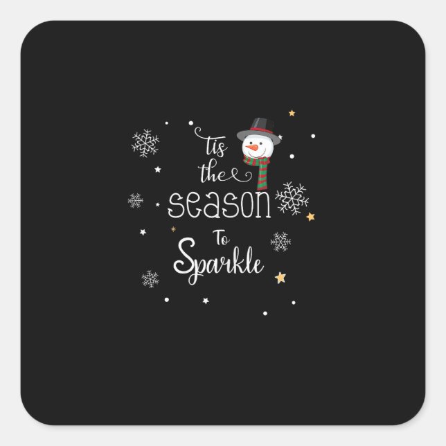 Adesivo Quadrado Natal Esta É A Época De Sparkle (Frente)