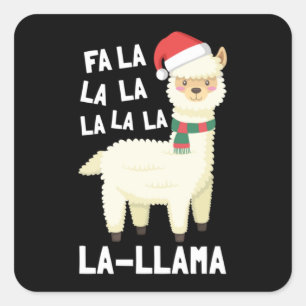 Adesivo Quadrado Natal Fa La Llama Essential
