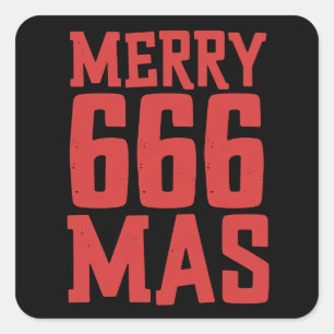 Adesivo Quadrado Natal Festivo 666 Rock & Metal Santa