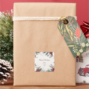 Adesivo Quadrado Natal floral Vermelho e Branco