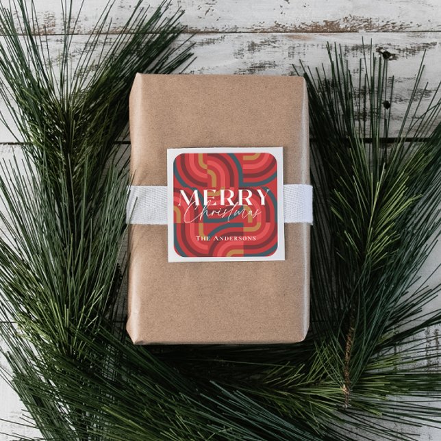 Adesivo Quadrado Natal Geométrico Máximo do Retro (Criador carregado)