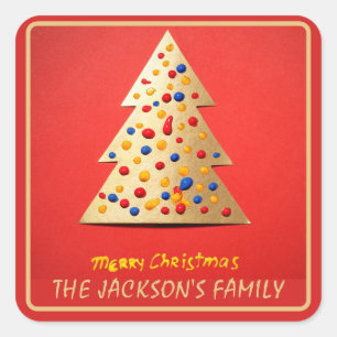 Adesivo Quadrado Natal Holly Berry Comida Feriado Caseiro