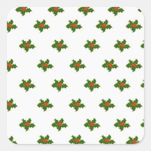 Adesivo Quadrado Natal Holly Pattern