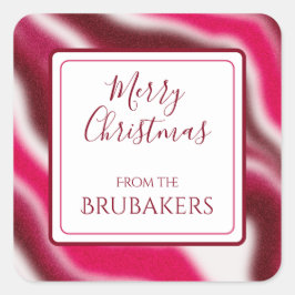 Adesivo Quadrado Natal Legal Vermelho Moderno Candy Candy