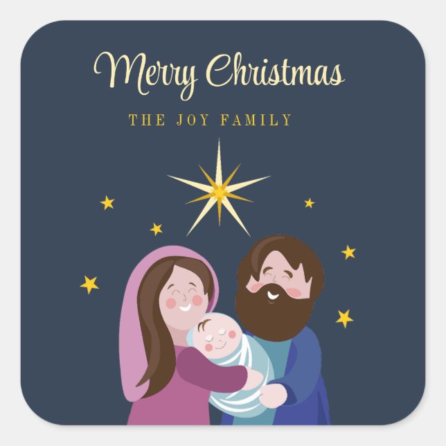 Adesivo Quadrado Natal Natividade (Frente)