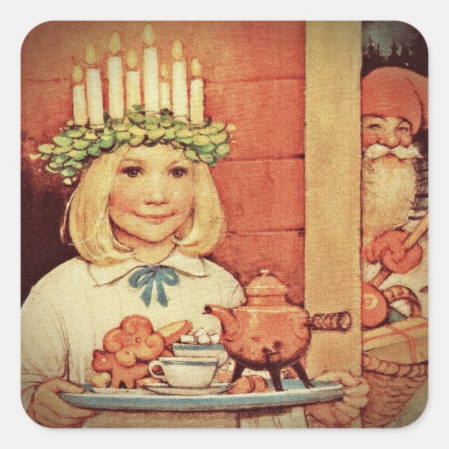 Adesivo Quadrado Natal Nisse e Lucia Day Karin (Frente)