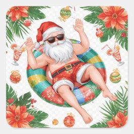 Adesivo Quadrado Natal no Arizona temático com festa na piscina do