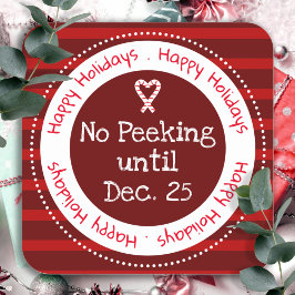 Adesivo Quadrado Natal No Peeking 25 De Dezembro