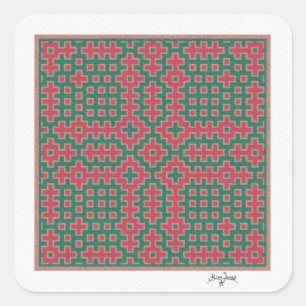 Adesivo Quadrado Natal Pensado, Hitomezashi inspirou Azulejo
