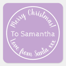 Adesivo Quadrado Natal personalizado de Papais noeis Purple Lilac