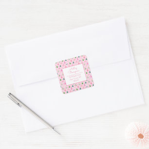 Adesivo Quadrado Natal Pink Coquette
