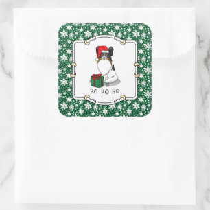 Adesivo Quadrado Natal Santa Hat Papillon (Tricolor)