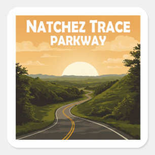 Adesivo Quadrado Natchez Trace Parkway Mississippi Paisagem