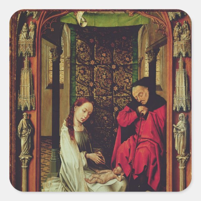 Adesivo Quadrado Natividade, asa esquerda de um tríptico, c.1496 (Frente)
