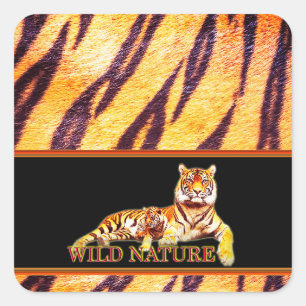 Adesivo Quadrado NATUREZA SELVAGEM - coleção TIGER design