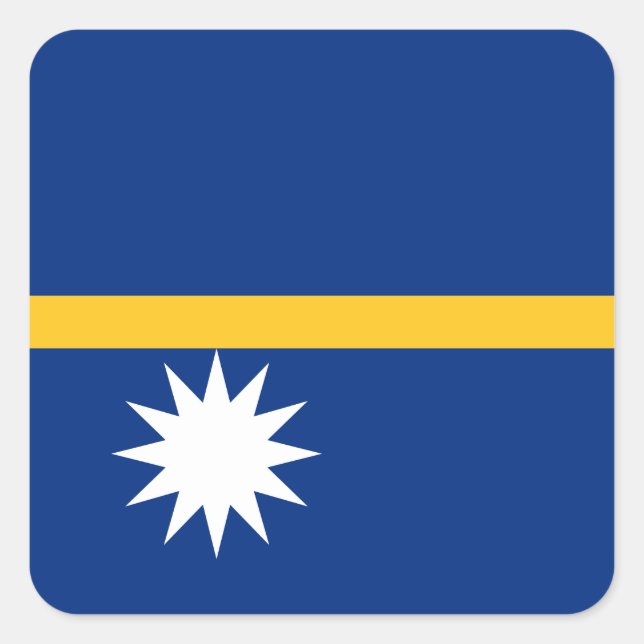 Adesivo Quadrado Nauru Flag (Frente)